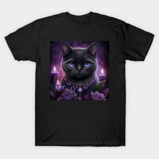 Witchy Black British Shorthair Cat T-Shirt